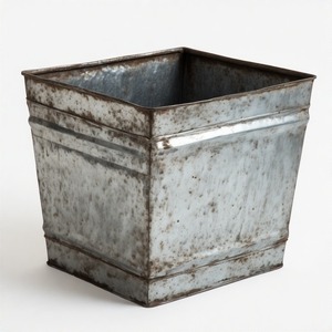 Jardinière ovale galvanisée VintageField avec détail martelé pour pot de fleur en métal antique de jardin à usage décoratif - Product Image 6