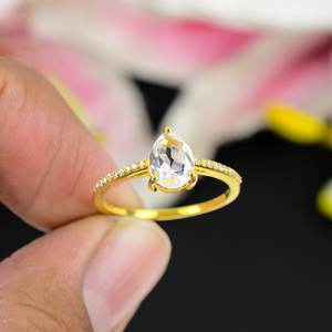 New Arrival <b>Vintage</b> <b>Gold</b> Plated Jewelry <b>Ring</b> 925 Sterling Silver <b>Ring</b> Hot Selling Natural Crystal Gemstone Jewelry Fine <b>Rings</b> - Product Image 3