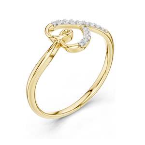 Anillo de Diamante Cultivado en Laboratorio de 0.081 CT para Mujer con Diseño en Espiral, Claridad VVS-VS EF, Oro de 18KT, 14KT, 10KT y Plata 925, Color Rosa - Product Image 4