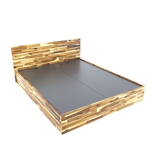 Natural Color 160x200cm Acacia Wood <b>Bed</b> <b>Frame</b> Solid Modern Rustic Japanese Style for Double Queen King Size BedroomsGN68038 - Product Image 2