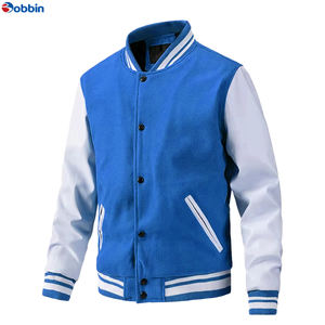 Hot Selling Men's Varsity Jacket Top Trendy Stand Collar Fashion <b>Quilted</b> Lining Custom Chenille Patches Windproof <b>Wool</b> Plus Size - Product Image 2