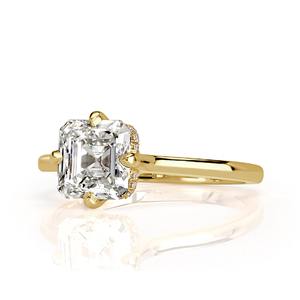Bague en diamant de laboratoire taille Asscher, confectionnée avec un magnifique design halo, dotée d'un diamant solitaire CVD VVS2 de 1,50 carat, cette exquise bague - Product Image 4