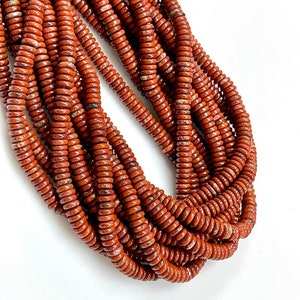 Natural Faceted Rondelle Shape <b>Red</b> Jasper Gemstone <b>Beads</b> 4mm Loose Strands for Jewelry Making and Healing - Product Image 4