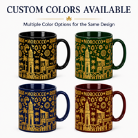 Tasses en céramique souvenirs touristiques Afrique Maroc, motif bâtiment islamique et chameau du désert, pour café et lait, personnalisables OEM ODM, vente en gros