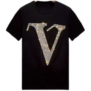 T-shirt de transfert strass personnalisé t-shirt de transfert strass personnalisé pour hommes t-shirt strass - Product Image 6