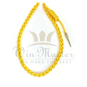 Cordes de citation de haute qualité OEM Aiguillette de cérémonie Accessoires uniformes Étiquettes en or torsadées Équipement de défense personnelle en laiton - Product Image 4