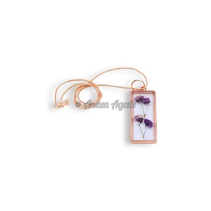 Fleur séchée personnalisée avec pendentif en résine d'orgone de fleur de feuilles | Fournisseur de pendentifs en résine d'orgone de fleur en ligne - Product Image 5