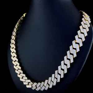 Luxury Rhodium Plated Iced Out <b>Cuban</b> <b>Link</b> Chain Necklace with VVS Moissanite Orthodox Hip Hop Jewelry for <b>Men</b>-Gift & Party - Product Image 1