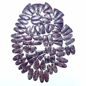 天然Eudialyte凸圆形对批发宝石散装设计师宝石Eudialyte对混合形状和尺寸珠宝制作石
