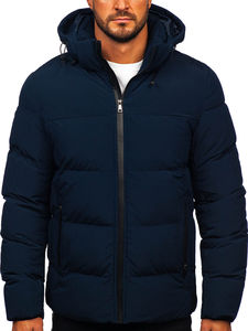 Chaqueta acolchada con capucha de moda de alta calidad para hombre, cuello levantado de invierno con logotipo personalizado, cierre de cremallera de talla grande con servicio OEM - Product Image 2