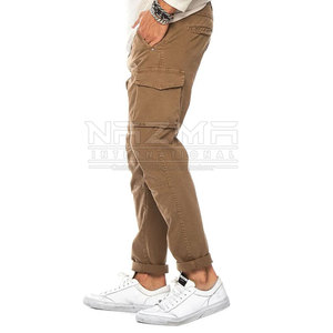 Pantalones Cargo ligeros para hombre al por mayor con logotipo personalizado y bolsillos laterales, pantalones Cargo personalizados a la moda en stock nuevos para hombre - Product Image 2