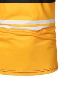 Camiseta Polo Personalizada para Hombre, a Rayas Negras, Amarillas y Blancas, Manga Corta, Algodón Suave, Transpirable, Informal, para Golf, OEM Personalizado - Product Image 5