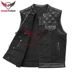 Premium Quality Spring Autumn Plus Size Thickened Cowhide <b>Waistcoat</b> <b>for</b> <b>Men</b> Lapel Black Slim Fit Genuine <b>Leather</b> Moto Vest - Product Image 6