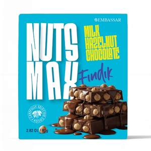 Top Rated Nuts Max Premium Milk <b>Chocolate</b> Bar Almond & <b>Hazelnut</b> Gourmet Snack Delicious Taste - Product Image 1