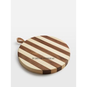 Vidrio de color azul y madera de acacia de calidad superior, forma redonda, accesorios de cocina para el hogar y el Hotel, suministro de India - Product Image 6