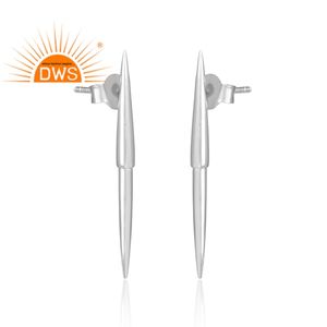 Meilleure vente Fine Sterling Silver Pen Design Dangle Boucle d'oreille Bijoux personnalisés pour les femmes Cadeau pour elle - Product Image 2