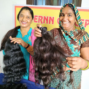 Cheveux humains indiens bruts, paquet ondulé, 100% cheveux humains, extensions de cheveux, cheveux naturels Remy, non traités, fournisseur indien de cheveux humains - Product Image 3