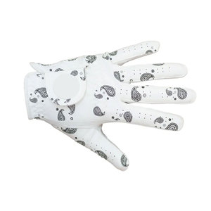 Gant de golf blanc personnalisé avec logo imprimé et motif Paisley, main droite, antidérapant, à enfiler, unisexe, pour le sport - Product Image 3