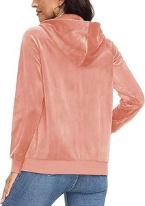 Top <b>Sherpa</b> Velvet <b>Fleece</b> Hoodies for Fuzzy Zip up Hoodie with Pockets Casual Pullover Hooded Sweatshirt - Product Image 2
