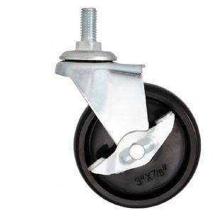 Caster Wheels 3 Inch M10 <b>Threaded</b> Stem With <b>Lock</b> For Furniture Trolley Dolly - Product Image 1