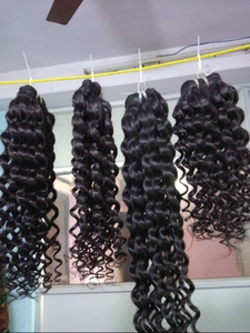 Qualité supérieure 100% brut non transformé 22 \ "cheveux humains vierges du temple indien droits et crépus 12A prix de gros paquet indien - Product Image 5