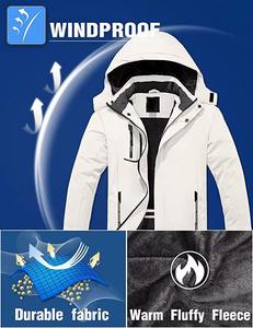 Veste de ski d'extérieur imperméable et coupe-vent pour hommes, col montant, poche avant, vêtements de snowboard d'hiver, tissu en toile - Product Image 4