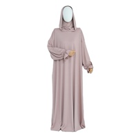 Abaya Modeste pour Femmes, Robe Longue à Manches Longues, Couleur Unie, à Capuche, Abaya Une Pièce, Robe de Prière pour Adultes