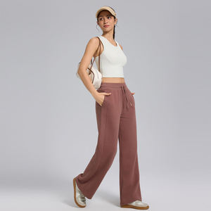 Loose Pants Full Length Casual Women's <b>Trousers</b> Comfort Polyester Material with Trendy Design - Product Image 1