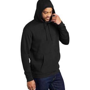 เสื้อฮู้ดผ้าฟลีซสำหรับผู้ชายสีดำมีฮู้ดผ้าคอตตอนระบายอากาศได้ดี - Product Image 4