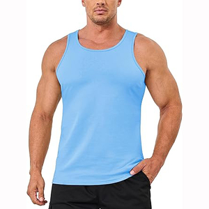 Vente en gros de débardeur en coton avec logo personnalisé débardeur athlétique sans manches vêtements de fitness débardeur d'entraînement de gymnastique pour hommes - Product Image 3