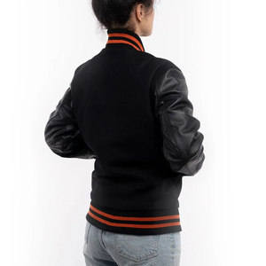 Brand New Custom Latest Design Women <b>Real</b> <b>Leather</b> <b>Jacket</b> Letterman Customizable Embroidered Letter Varsity <b>Jacket</b> - Product Image 2