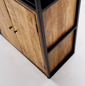 Diane 140cm Librería moderna de metal y madera natural para el hogar Oficina Sala de estar Dormitorio Comedor o uso en hoteles - Product Image 4