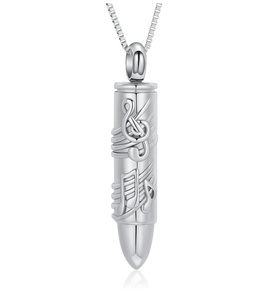Collar de urna de bala personalizada de plata para cenizas de un ser querido, bala Musical, cremación, cenizas funerarias, urna colgante de recuerdo, tamaño personalizado - Product Image 2