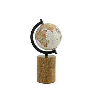 CALVIN HANDICRAFT''Base en bois moderne éducative et arc en métal Globe rotatif de bureau moderne - Product Image 2