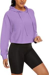 เสื้อฮู้ดและสเวตเตอร์ลำลองสำหรับผู้หญิงเสื้อครอปโอเวอร์ไซส์ระบายอากาศได้ดีใส่ได้ทั้งชายและหญิงมีโลโก้ - Product Image 2