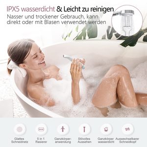 Depiladora Eléctrica Portátil 5 en 1 para Mujer, Recortadora de Bikini, Depiladora Facial, Depiladora de Cejas, Labios, Nariz, Piernas y Axilas, IPX7 para el Cuerpo - Product Image 6