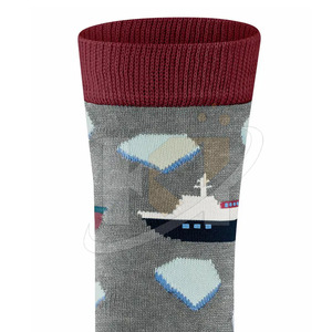 Chaussettes tricotées dernière conception Chaussettes tricotées en tissu 100% coton fabriquées dans le meilleur matériau Chaussettes athlétiques - Product Image 6