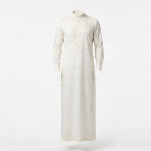 Thobe moderne décontracté de qualité supérieure pour hommes, vêtements islamiques, détails élégants, sensation de confort, look élégant, coton - Product Image 5