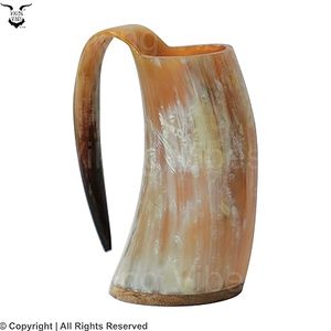 Taza de cuerno para beber de ágata de estilo náutico tallada a mano con asa para decoración de hogar u oficina de Hotel para fiestas - Product Image 4