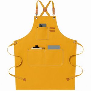 Uniforme de barman en cuir multi-poches avec tissu en toile pour une utilisation professionnelle dans les restaurants et les bars - Product Image 2