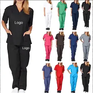 OEM Medical Clothing Hospital Uniform for Doctors Men Hospital Clothing Patient Gown Sets Cotton Unisex Customized