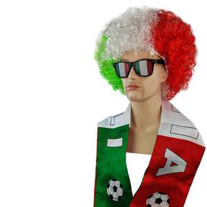 Peluca Sintética con Colores de la Bandera Nacional, Peluca Afro Rizada y Colorida, en Oferta, para Aficionados al Fútbol, Kit de Animación - Product Image 5