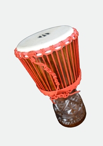 Tambor Djembé Africano Tallado a Mano SOLOBEAT con Parche de Piel de Cabra Natural, Cuerda Roja y Bolsa de Transporte Incluidas - Product Image 4