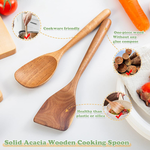 Utensilios de cocina de último diseño, juego de cubiertos de madera pura, perfecto para vajilla personalizada y juego de cubiertos para servir alimentos - Product Image 3