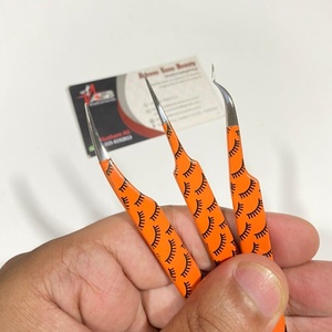 65 Degree <b>Angle</b> Lash Print Eyelash Tweezers Paper-Coated Slim Boot with <b>Stainless</b> <b>Steel</b> Pointed Tip Eyelash Extension Tweezers - Product Image 3