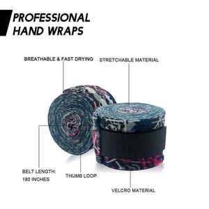 Nouveaux designs, bandages de boxe personnalisés avec logo, respirants, colorés, élastiques, bandages de boxe de haute qualité - Product Image 4