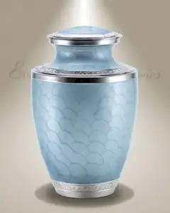 骨灰盒金属传统花瓶手工设计新图案骨灰盒火化风格经典白化条纹白化手工骨灰盒印度
