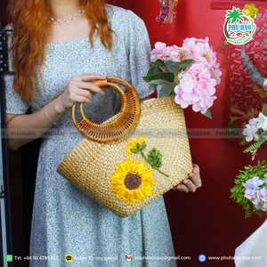 กระเป๋าชายหาดผักตบชวาและฟางใส่กระเป๋าชายหาดใส่ของในฤดูร้อน - Product Image 3