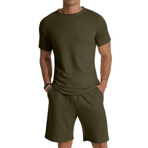 Chándal de Verano Personalizado al por Mayor, Ropa Casual Transpirable y Cómoda de Media Manga, 100% Algodón, para Hombre - Product Image 1