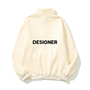 Sudadera con capucha y cremallera unisex de alta calidad OEM con bordado de cuello simulado y sudaderas personalizadas con estampado de logotipo para invierno - Product Image 5